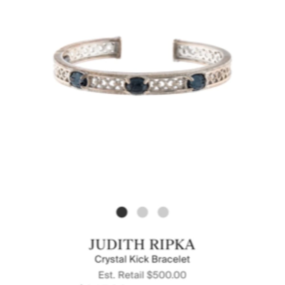 JUDITH RIPKA HEMATITE KICK BACK HINGED BANGLE S-M